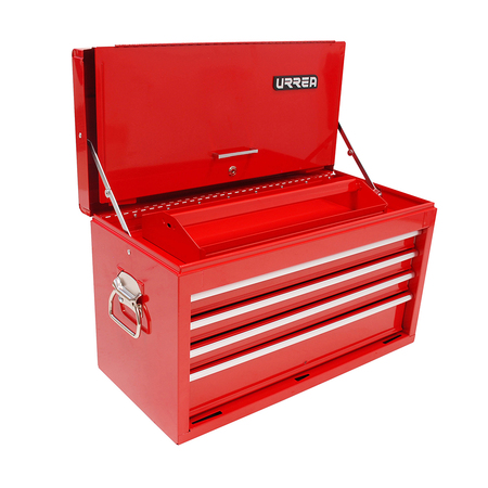 URREA I-Series Top Chest/Cabinet, 4 Drawer, Red, Steel, 27 in W I27S4